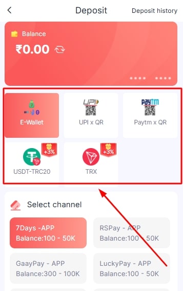 select payment method